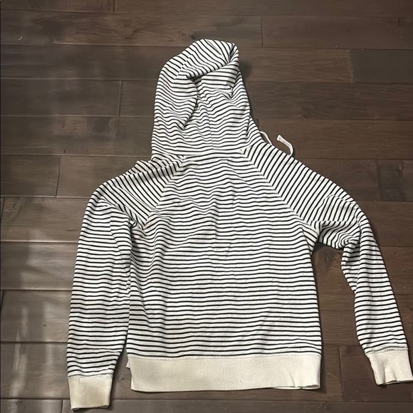 Danskin Striped Zip-Up Hoodie, size large navy and white - Picture 6 of 8